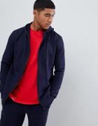 Hugo Daple-u Zip Thru Hoodie In Navy - Navy
