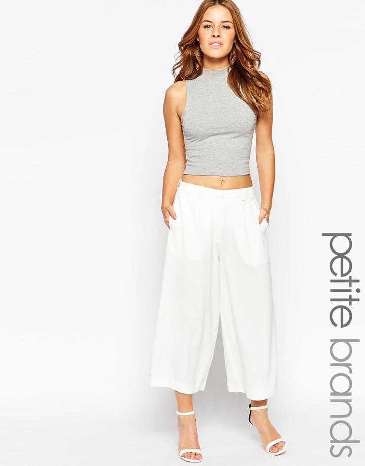 Vero Moda Petite Wide Leg Culottes - Snow White