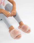 Asos Nola Premium Sheepskin Slippers - Pink