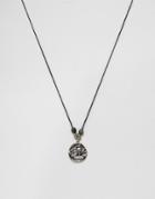 Asos Necklace With Embossed Coin Pendant - Multi