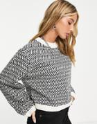 & Other Stories Printed Knitted Sweater In Black