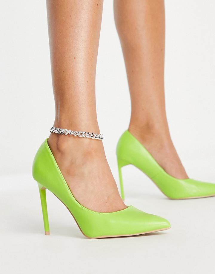 Bebo Antix Pointed Heeled Shoes In Lime Green