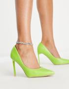 Bebo Antix Pointed Heeled Shoes In Lime Green