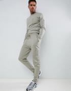 Asos Design Tracksuit Muscle Sweatshirt/ Skinny Joggers With Ma1 Pockets - Green