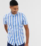 Another Influence Deckchair Stripe Boxy Short Sleeve Shirt-white