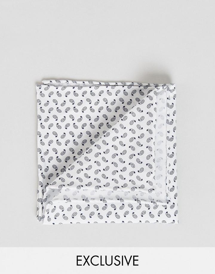 Noak Pocket Square In Mini Geo - White