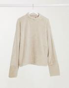 Street Collective High Neck Fleece In Sand-neutral