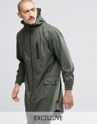 Rains Waterproof Parka Coat In Green - Green