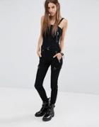 Diesel Rita Jumpsuit With Exposed Zips And Tie Detail - Black