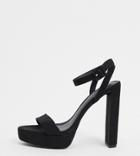 Asos Design Wide Fit Natasha Platform Barely There Heeled Sandals In Black