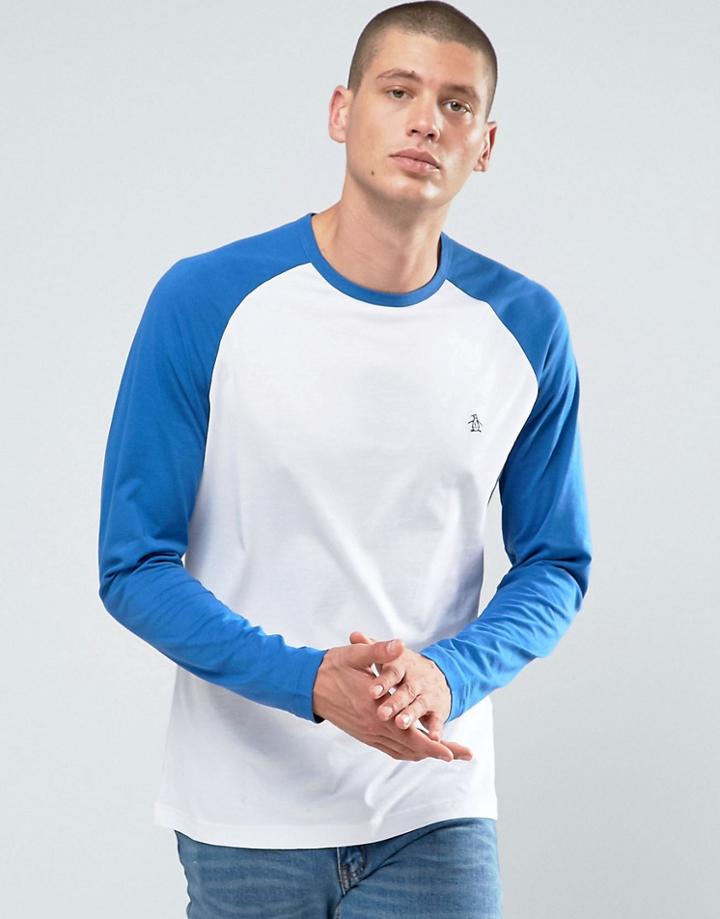 Original Penguin Baseball Long Sleeve T-shirt - Navy