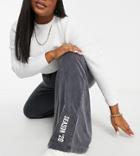 Public Desire Curve X Carms High Waist Flare Sweatpants Set-grey