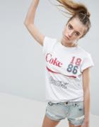 Asos T-shirt With Cut About Coca Cola Print - White