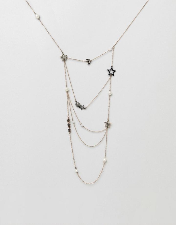 Mango Star Multi Row Necklace - Multi