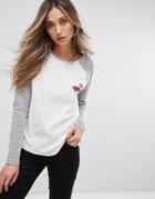 Noisy May Gradu Long Sleeved Baseball T-shirt - White