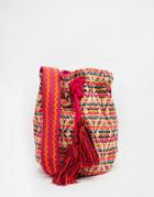Street Level Blanket Festival Bucket Bag - Pink