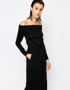Warehouse Bardot Top - Black