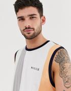 Nicce Tank In Navy Stripe - Navy