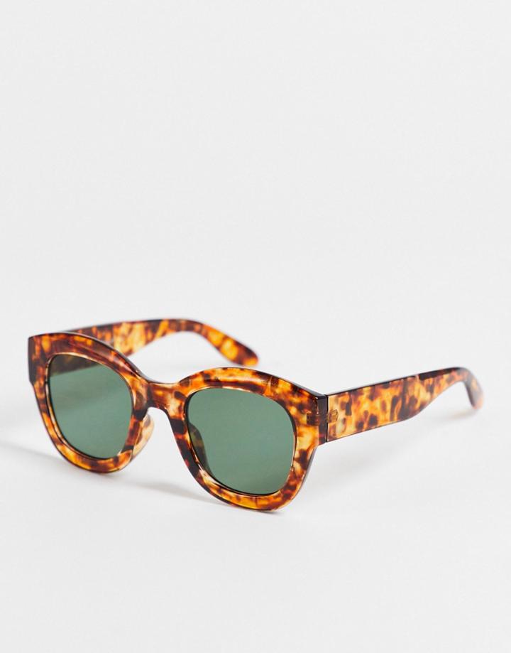 Aj Morgan Good Measure Oversized Round Lens Sunglasses In Tortoise Shell-brown