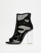 Public Desire Woke Smoke Clear Detail Heeled Ankle Boots - Black