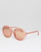 Aj Morgan Round Sunglasses In Matte Pink