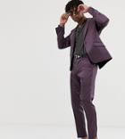 Heart & Dagger Skinny Suit Pants In Shimmer-purple