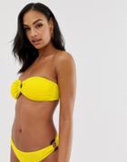 Y.a.s Textured Tortoise Buckle Bikini Top - Yellow