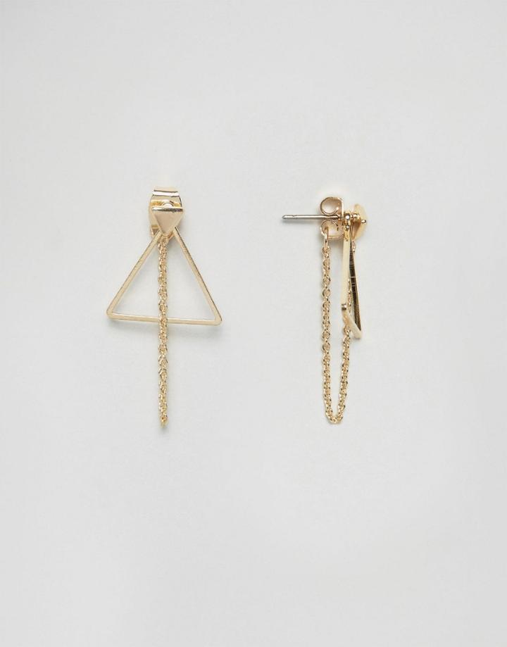 Asos Open Triangle Swing Chain Earrings - Gold