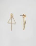 Asos Open Triangle Swing Chain Earrings - Gold