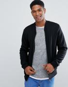 Threadbare Quilted Zip Through Bomber Sweat - Black