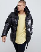 G-star Whistler Hooded Quilted Jacket In Black - Black