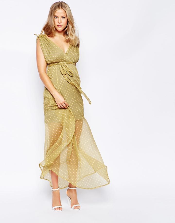 Traffic People Maxi Dress In Polka Dot Print