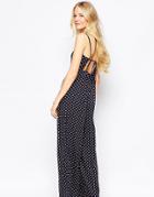 Influence Tall Jumpsuit With Strappy Back - Black