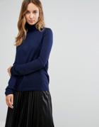 Selected Costa Long Sleeve Rollneck Sweater In Navy - Navy
