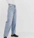 Weekday Oversized Low Rise Wide Leg Jeans In Light Blue - Blue