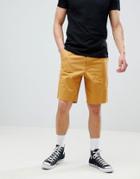 Asos Design Skater Chino Shorts In Tan - Brown