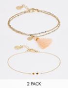 Pieces Tiana Multipack Bracelets - Gold