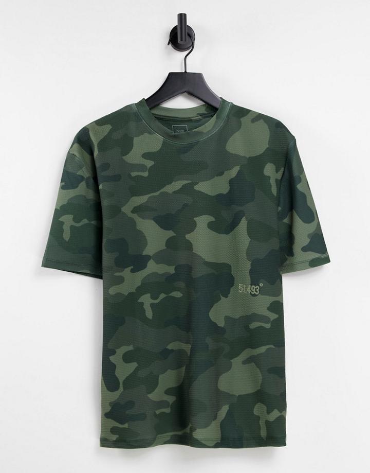 River Island Regular Fit Camo T-shirt In Green