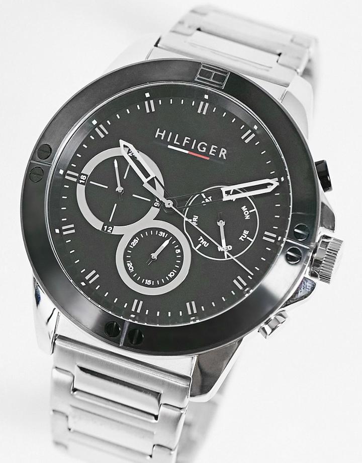 Tommy Hilfiger Mens Chronograph Bracelet Watch In Silver 1791890