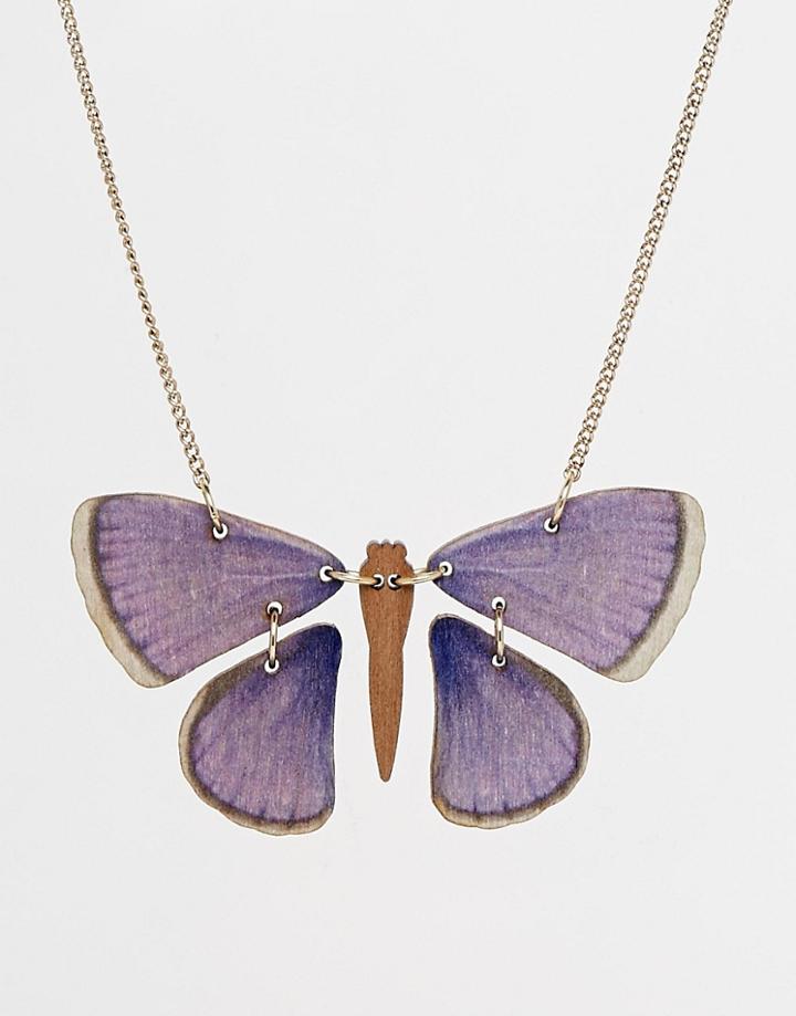 Tatty Devine Butterfly Necklace - Blue