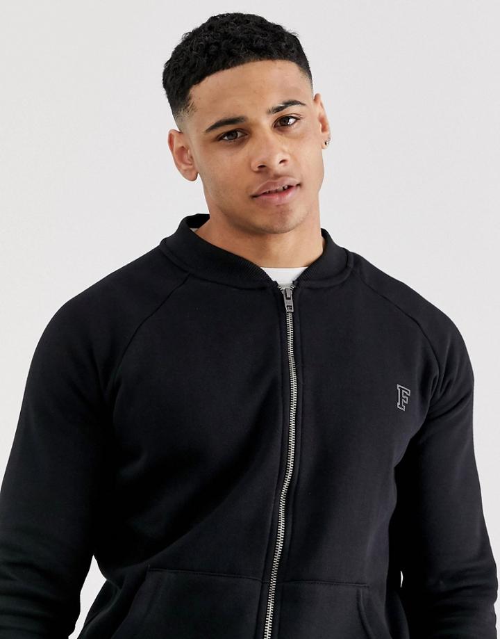 French Connection Baseball Zip Through Logo Jacket