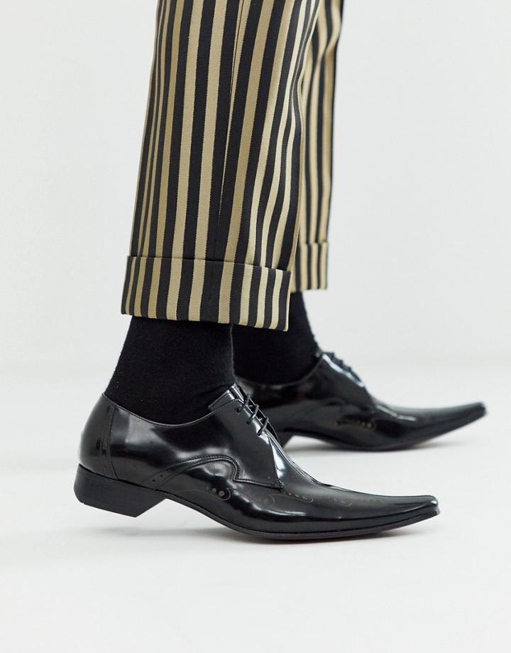 Jeffery West Pino Etched Shoe In Black Leather