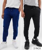 Asos Design Skinny Sweatpants 2 Packbright Navy/black-multi