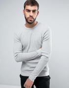 Troy Waffle Crew Neck Sweat - Gray