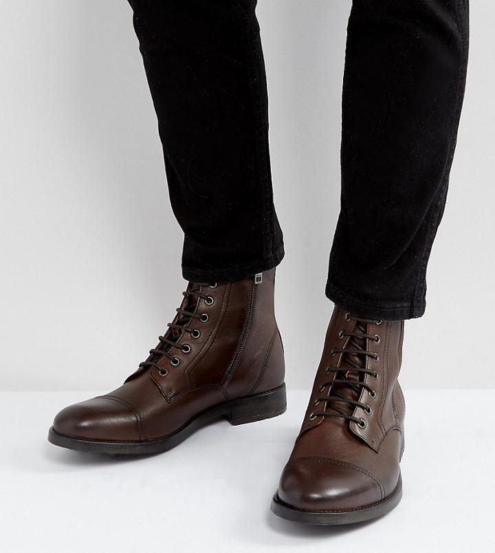 Diesel Kallien Leather Lace Up Boots - Brown