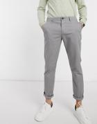 Asos Design Slim Chinos In Light Gray-grey