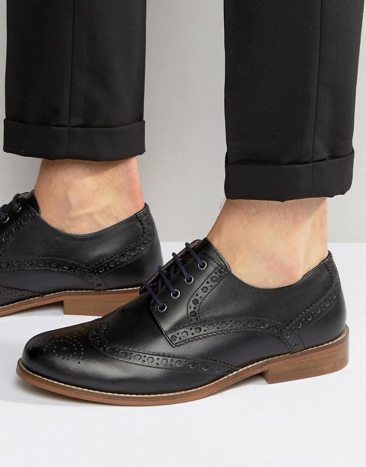 Kg By Kurt Geiger Gloucester Brogues In Black Leather - Black