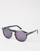 Dark Future Handmade Acetate Round Sunglasses In Black - Black