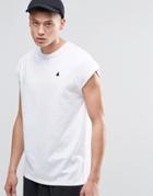 Asos Oversized Sleeveless Logo T-shirt In White - White
