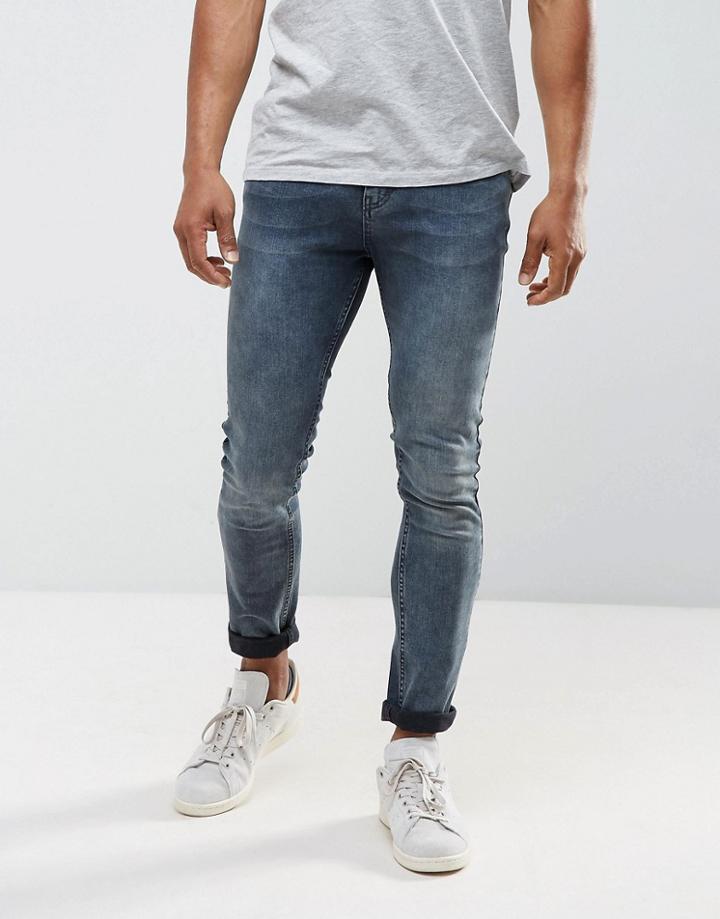 Just Junkies Sicko Skinny Jeans In Overdye - Blue